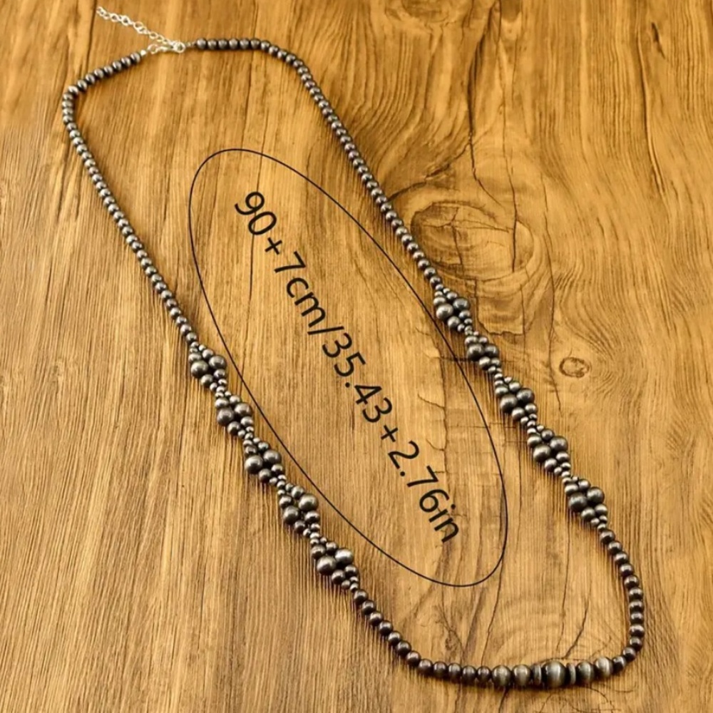 Gray Beaded Necklace NEW - Picture 3 of 3